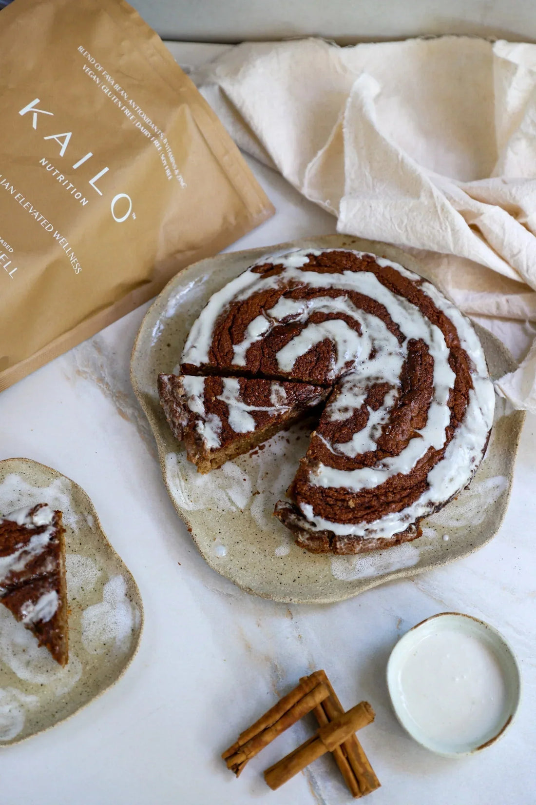 Cinnamon Roll Cake Bread with Vanilla‑Chai
