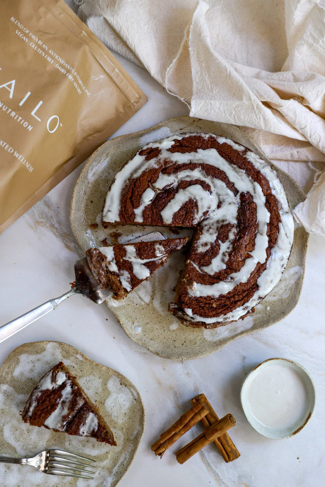 Cinnamon Swirl Protein Cake